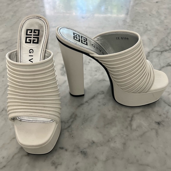 Givenchy Ribbed Mule Platform Sz 29 white - Picture 1 of 15